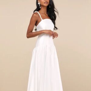 Lulu's White Bridal Maxi Dress